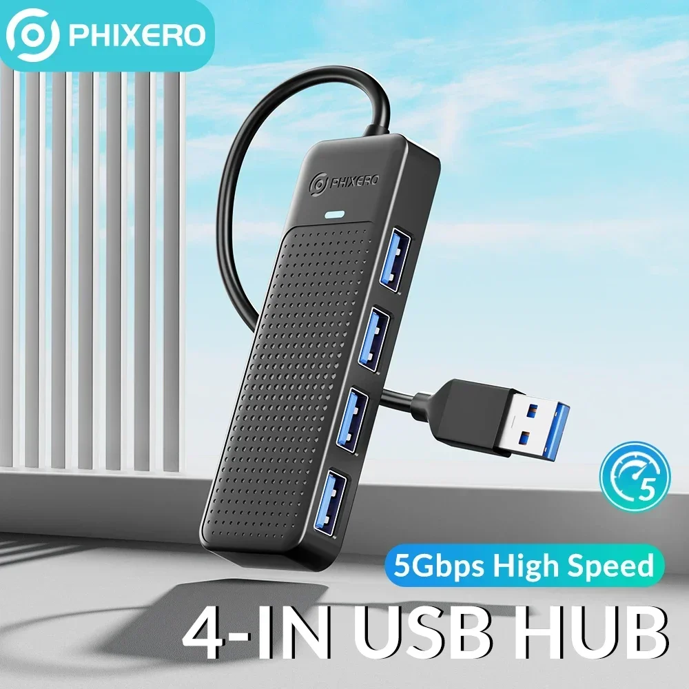 

PHIXERO Type C HUB USB HUB 3.0 4-Port Splitter USB HUB Adapter Expansion Dock Ultra-Slim OTG Adapter For PC Computer Accessorie