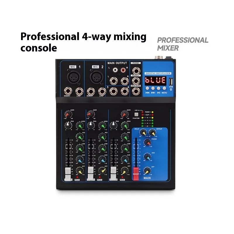 

F4 4 Channel Digital Mixer 99 DSP USB MP3 Player Professional DJ Digital Audio Mixer Controller Portable