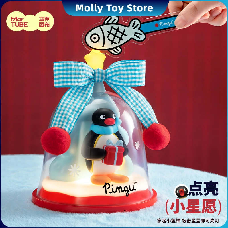 

Original Pingu HelloKitty Wishing Bell Ornament Lamp Make A Wish Jingle Bells Presents Are Coming Charging Night Light Kids Gift