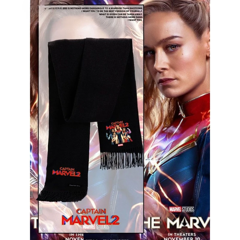 Marvel Captain Marvel 2 movie peripheral imitation cashmere scarf for men and women, warm and personalized fashion scarf gift