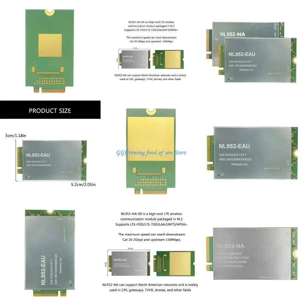 

H9EB NL952-EAU NL952NA 4G LTE Networking Card for Home and Business Use with Broad Application Ranging Module