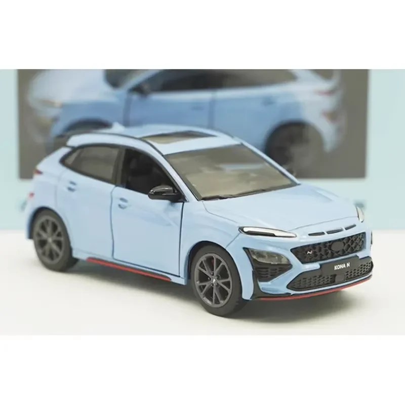 for KONA N 1:38 Diecast Alloy SUV Model Realistic Simulation Static Display Collectible Gift Toy Detailed Miniature Vehicle