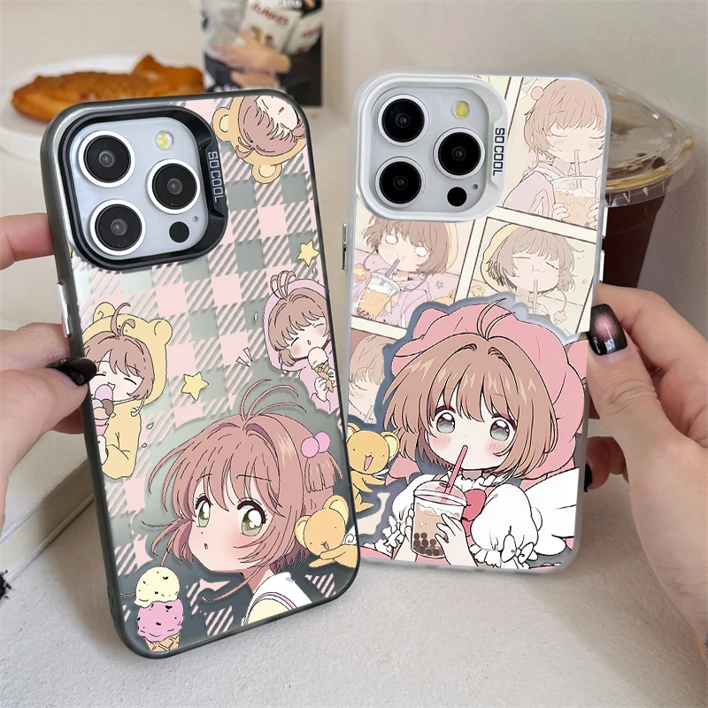 Lovely Sakura Girl Case for Samsung Galaxy S24 S23 S22 S21 Ultra Plus FE A54 A34 A24 A14 A73 A53 A33 5G Note 20 Plating Cover