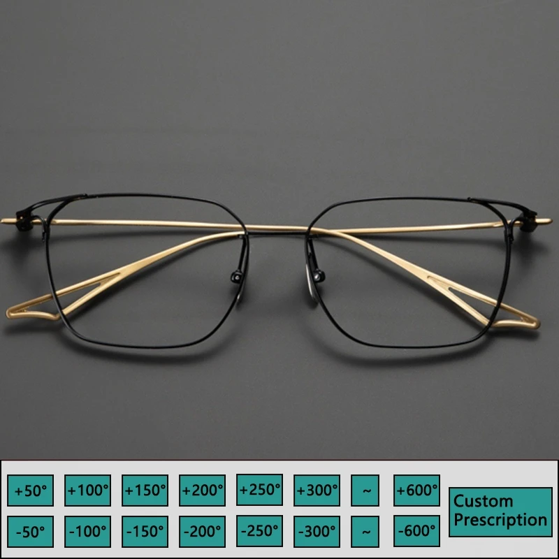 

Сверхлегкие титановые оправы для очков, мужские очки для чтения, роскошные мужские оптические очки, оптические линзы с диоптриями, деловые очки
