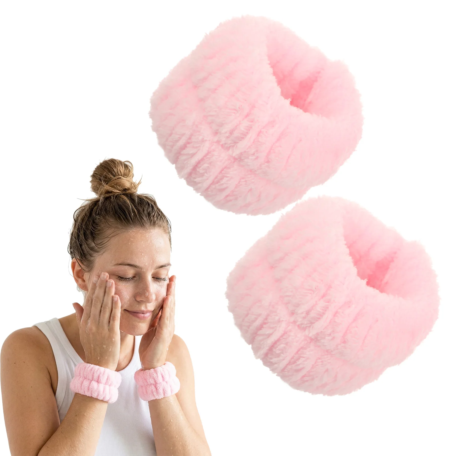 

2Pcs Wrist Bands for Washing Face Absorbent Face Washing Wristbands,Spa Wrist Towels Beauty Bands Arm Bands Stop Water Running