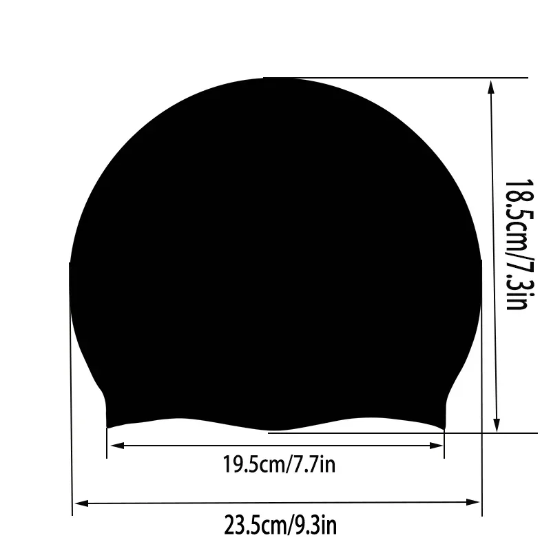 Silicone Swim Cap for Long Hair High Elastic Large Size Waterproof Swimming Cap Solid Color Swim Hat for Women Men