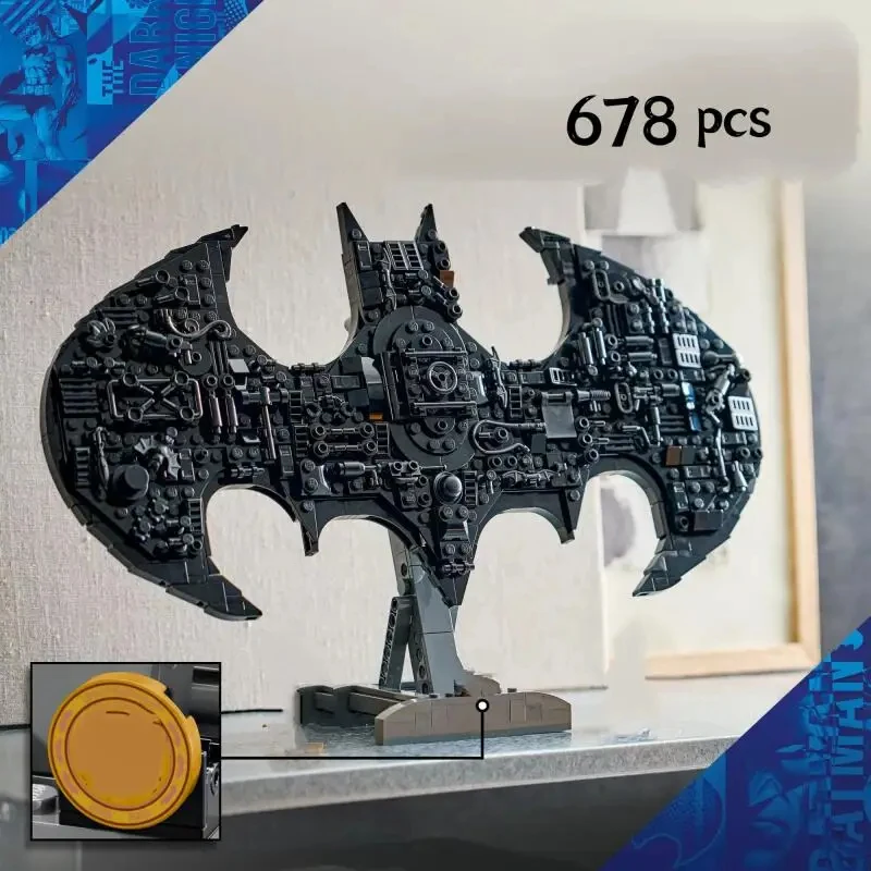 76330-バットシンボルスーパーヒーロービルディングブロック-678-個クラシック映画コレクションモデル-diy-組み立てレンガ家の装飾品誕生日プレ