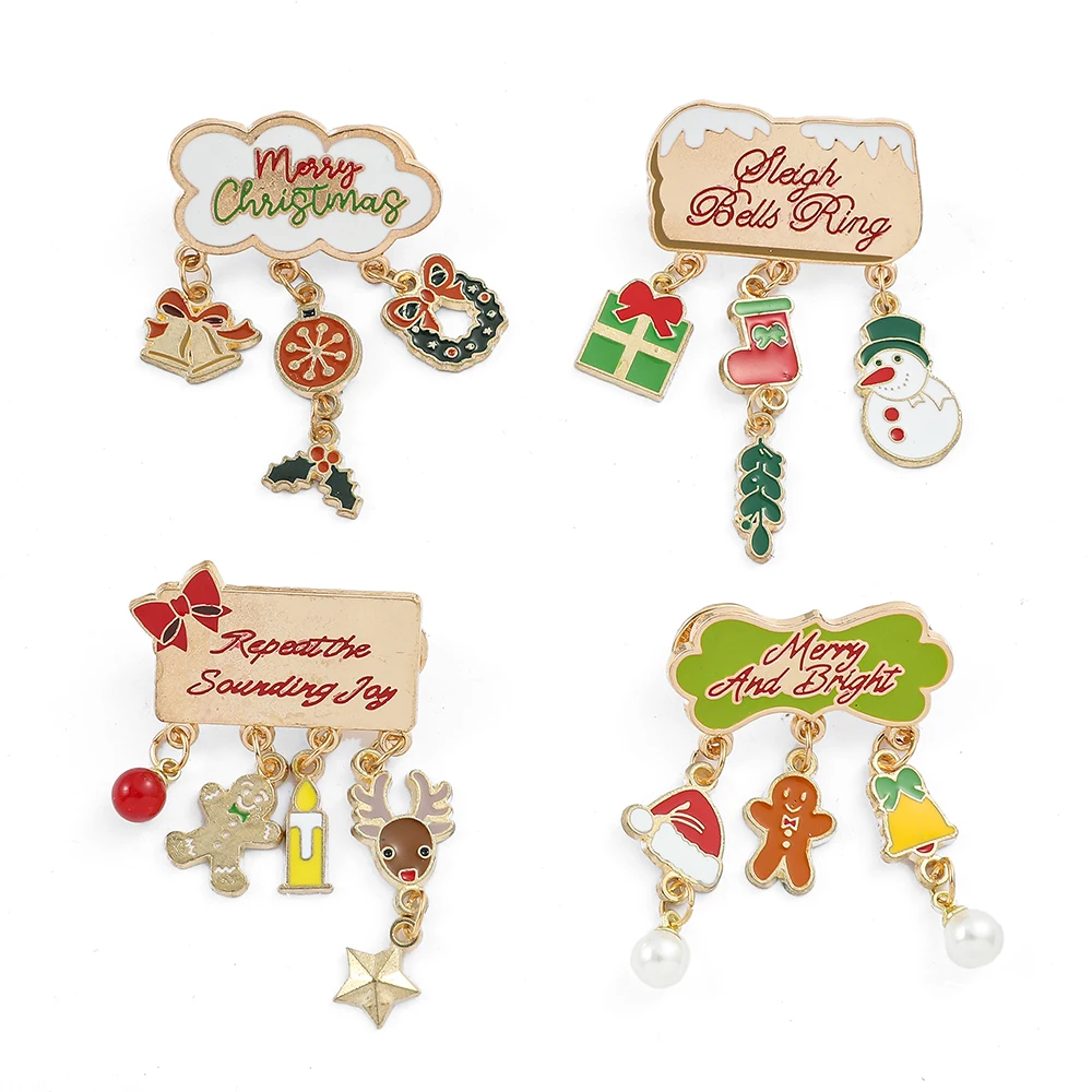 New Style Christmas Brooches Decoration Snowman Jewelry Gift Tightening Safety Pins Dress Shawl Clips Waistband Pin Accessories