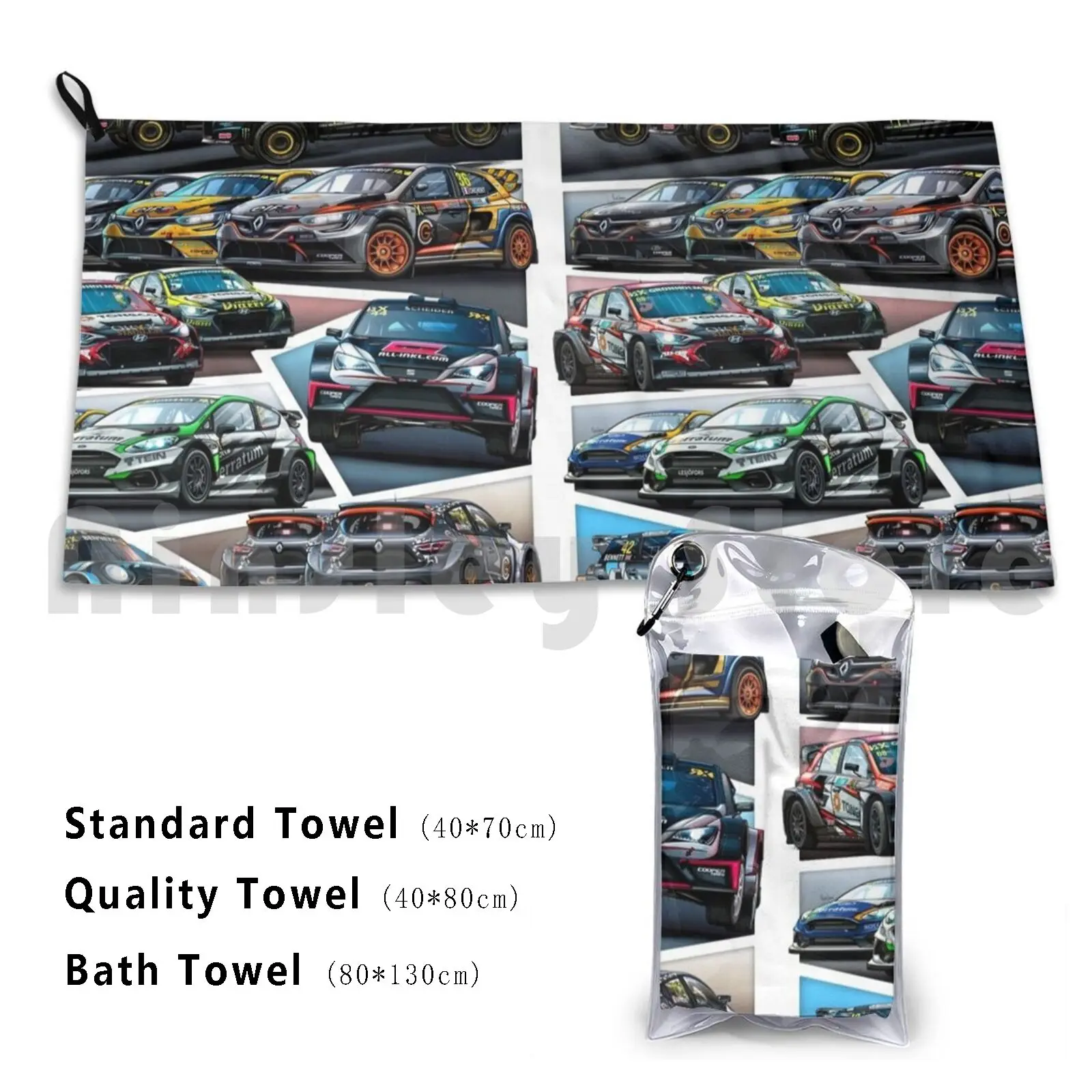 Fia World Rallycross 2019-Digital Drawing Beach Towel Quick Dry Quality Towel Fia World Rallycross Rally Wrx Rx