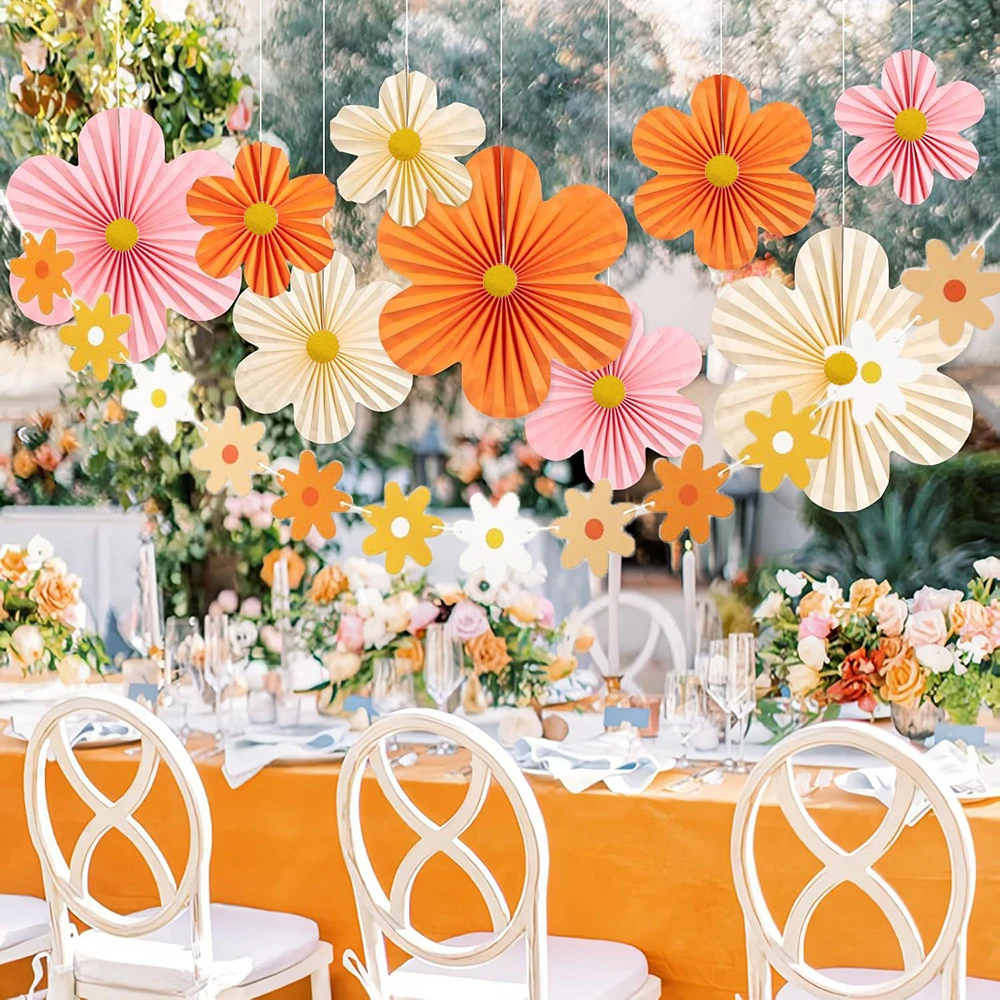 10 Stück Papierblumen-Dekorationen, Party-Papierfächer, florale Pom Poms, florale Hintergrunddekoration für Hochzeiten, Geburtstagsfeiern, Dekorationen – Detail 12