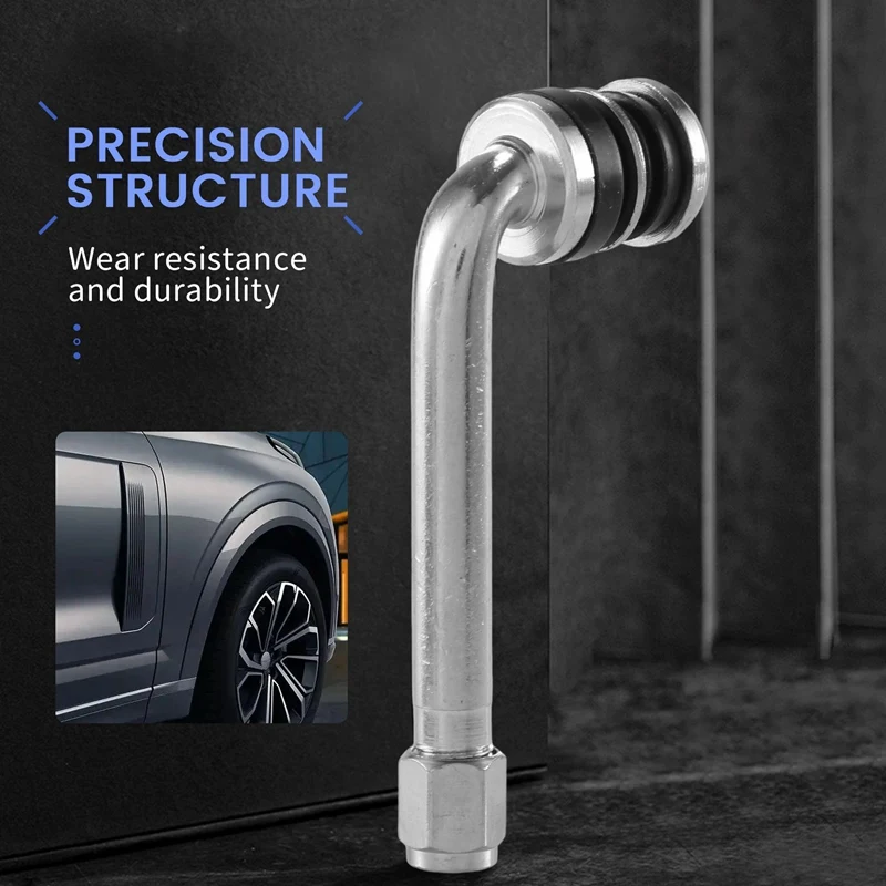 4Pcs/Lot YPQZW90DY6 7.15CM 2.5 Chrome Tire Valve Stems 90 Degree Angled Size XL,Universal Various Models