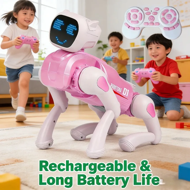 หุ่นยนต์สุนัขอัจฉริยะ AI ของเล่นควบคุมด้วยเสียง โปรแกรมได้ ร้องเพลง เต้นรำ ควบคุมระยะไกล ของขวัญที่ดีที่สุดสำหรับเด็กชาย เด็กหญิง ของขวัญวันเกิด