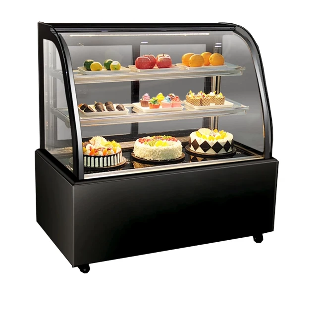 

Bakery display cake refrigerated cabinet cake showcase with stainless steel base