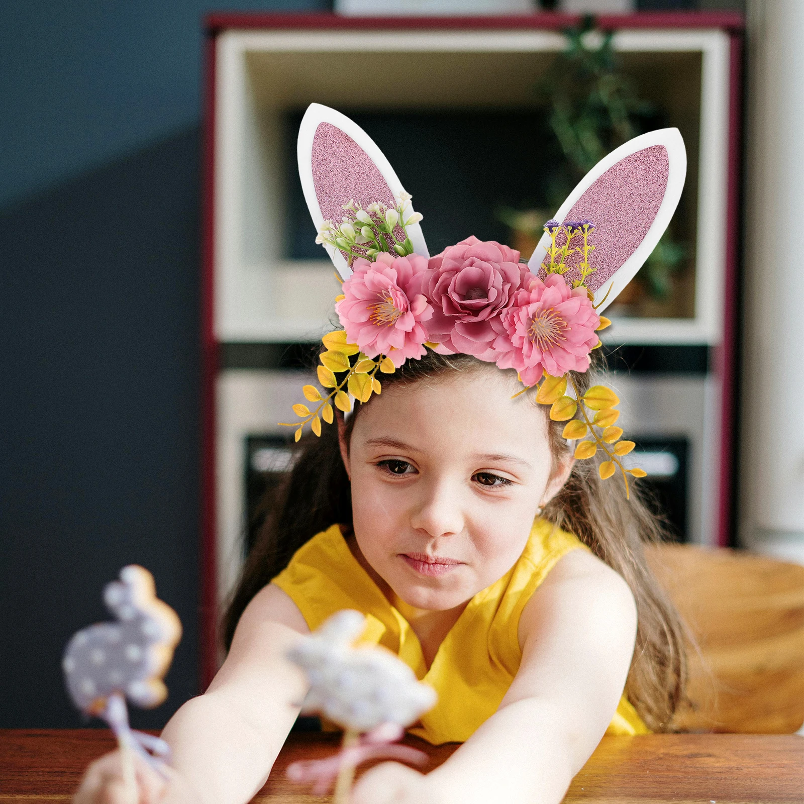 

Simulated Flower Headb Rabbit Ear Headb s Bunny Headpiece Easter Accessories Girls Women Party Carnival Costumes Hairb Hoop