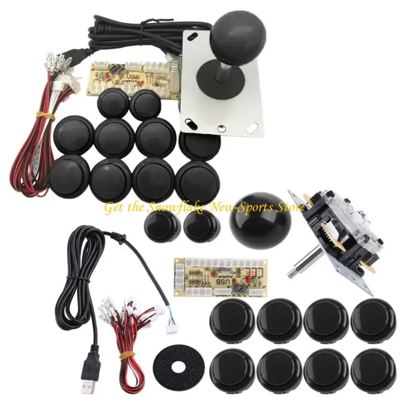 E56D Black Controller Buttons LED Illuminated Push Buttons Arcade Joystick DIY