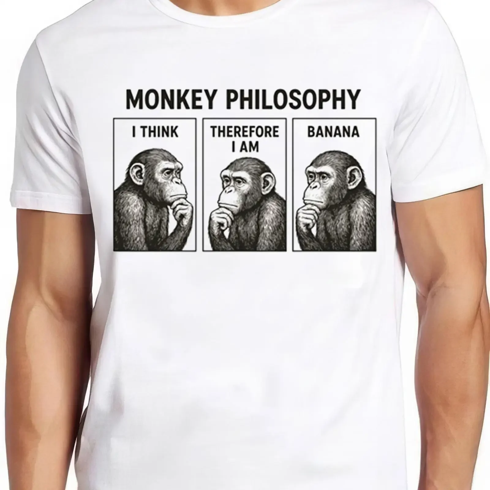 Monkey Philosophy Life Meme Funny T Shirt 2964 vintage Washed streetwear fashion Comfortable Slightly Soft designer clothes