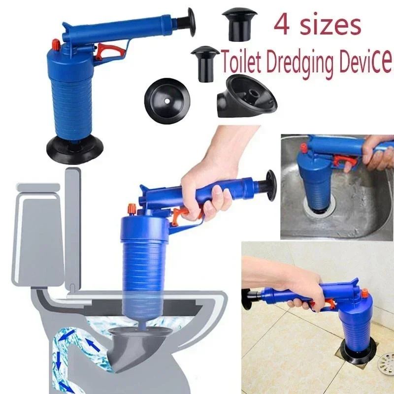 High Pressure Toilet Plunger Pump Drain Clog Remover Sink Floor Drain Cleaner Powerful Dredging Tool For Household Use