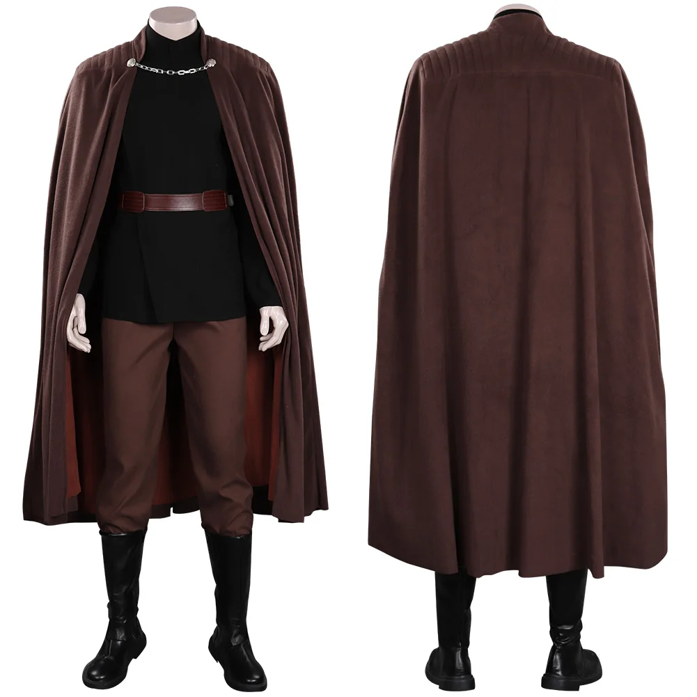 

Count Dooku Cosplay Costume Top Pants Cloak Belt For Men Adult Outfits Fantasia Halloween Carnival Roleplay Suit