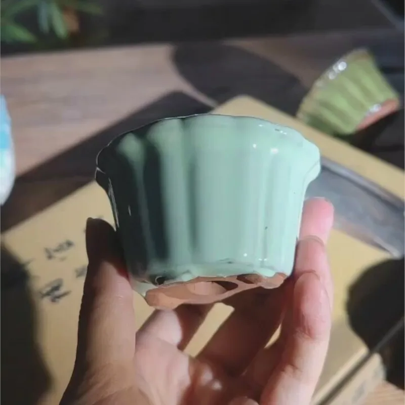 

New Household Ceramic Succulent Flowerpot laze Creative Decorative Flowerpot Desktop Garden Multi-Function Flower Pots 1PCSLE346