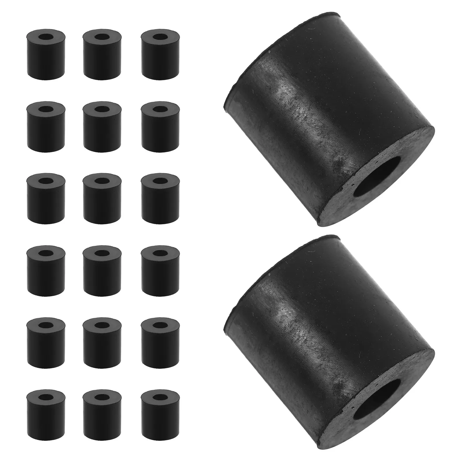 20Pcs Rubber O Shape Vibration Isolation Pads 25Mm Od 10Mm Id 25Mm Thick Black Anti Vibration Washers Machine Shock Absorber