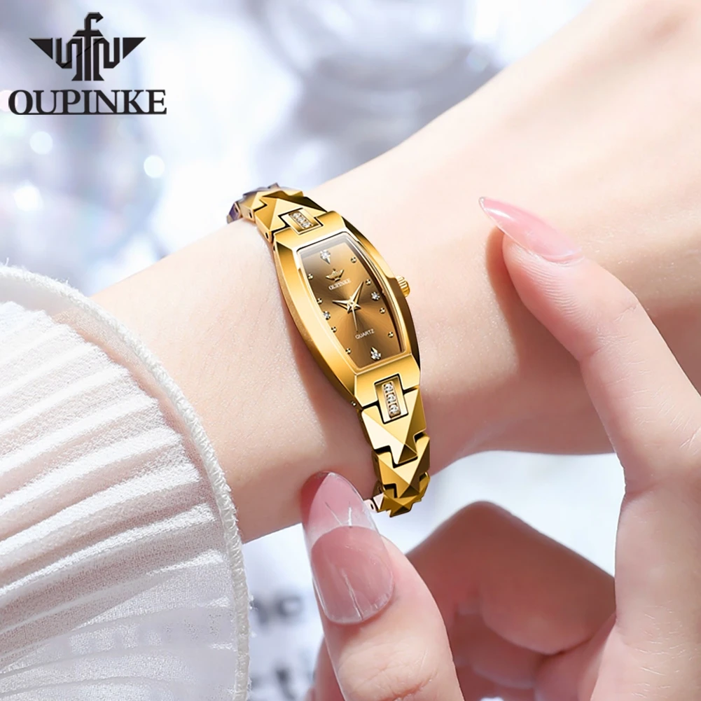 OUPINLKE Original Imported Swiss Quartz Women\'s Wristwatch Luxury Tungsten Steel Strap Sapphire Mirror Waterproof Watches Women