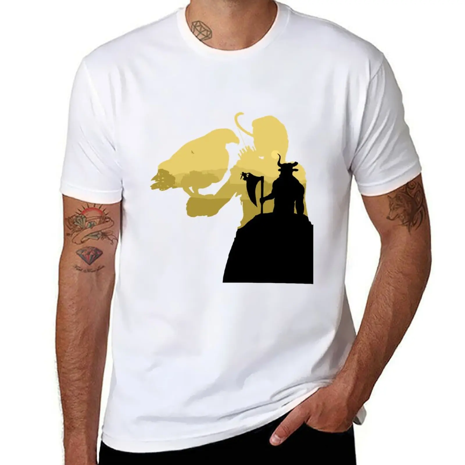 كاساندرا - تي شيرت صورة ظلية تي شيرت مع مطبوعات تي شيرت رجالي من القطن الثقيل #1