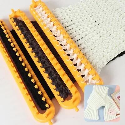 2024 New DIY Craft Weaving Loom Plastic Pompom Sock Hat Shawl Stitching Tool Scarves Maker Crochet Long Handle Weaving Tool