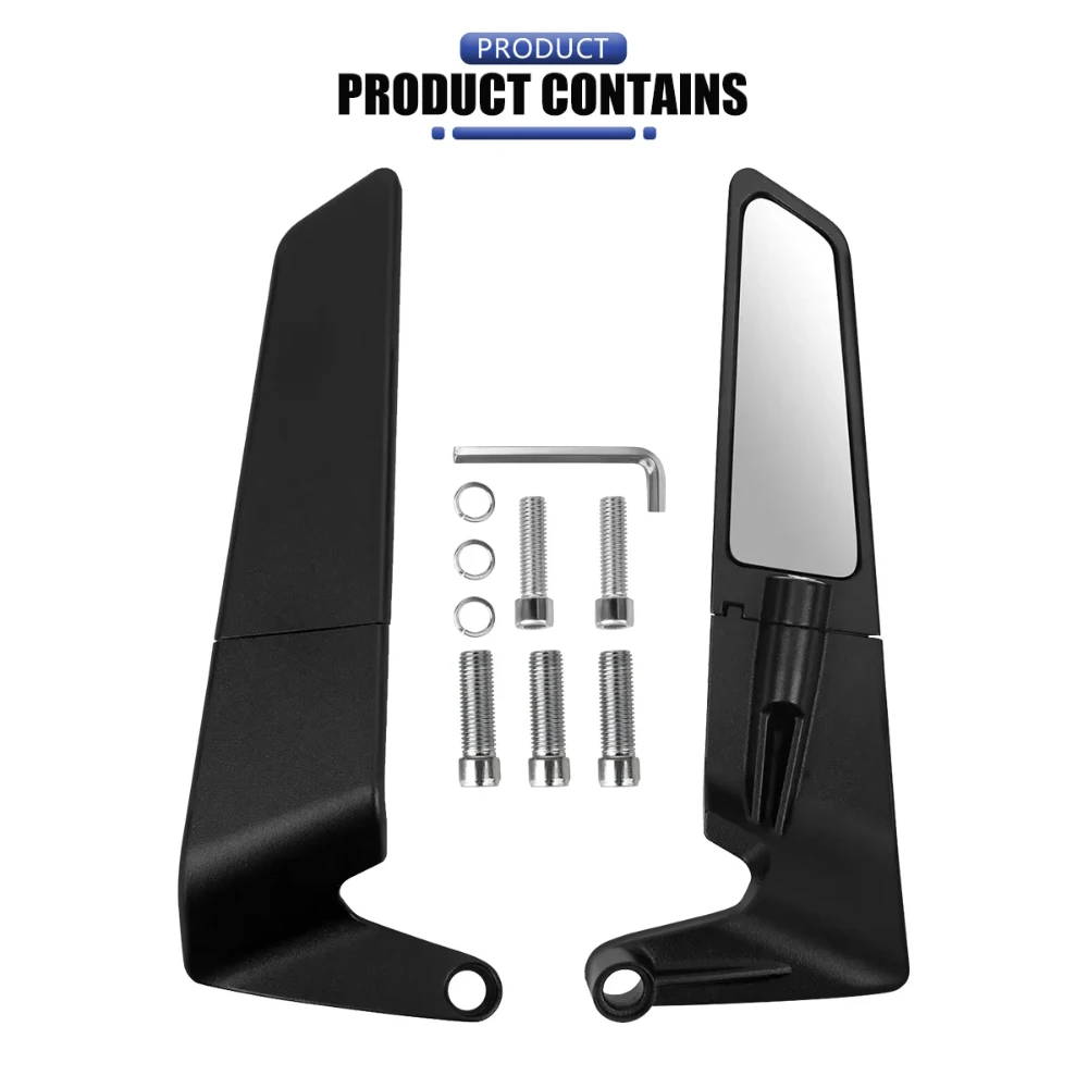 Motorcycle Mirrors Stealth Winglets Mirror Kits Adjustable Rear View Mirrors For SYM JP150 GR125 fiddle 3 FNX150 maxsym 400i 600