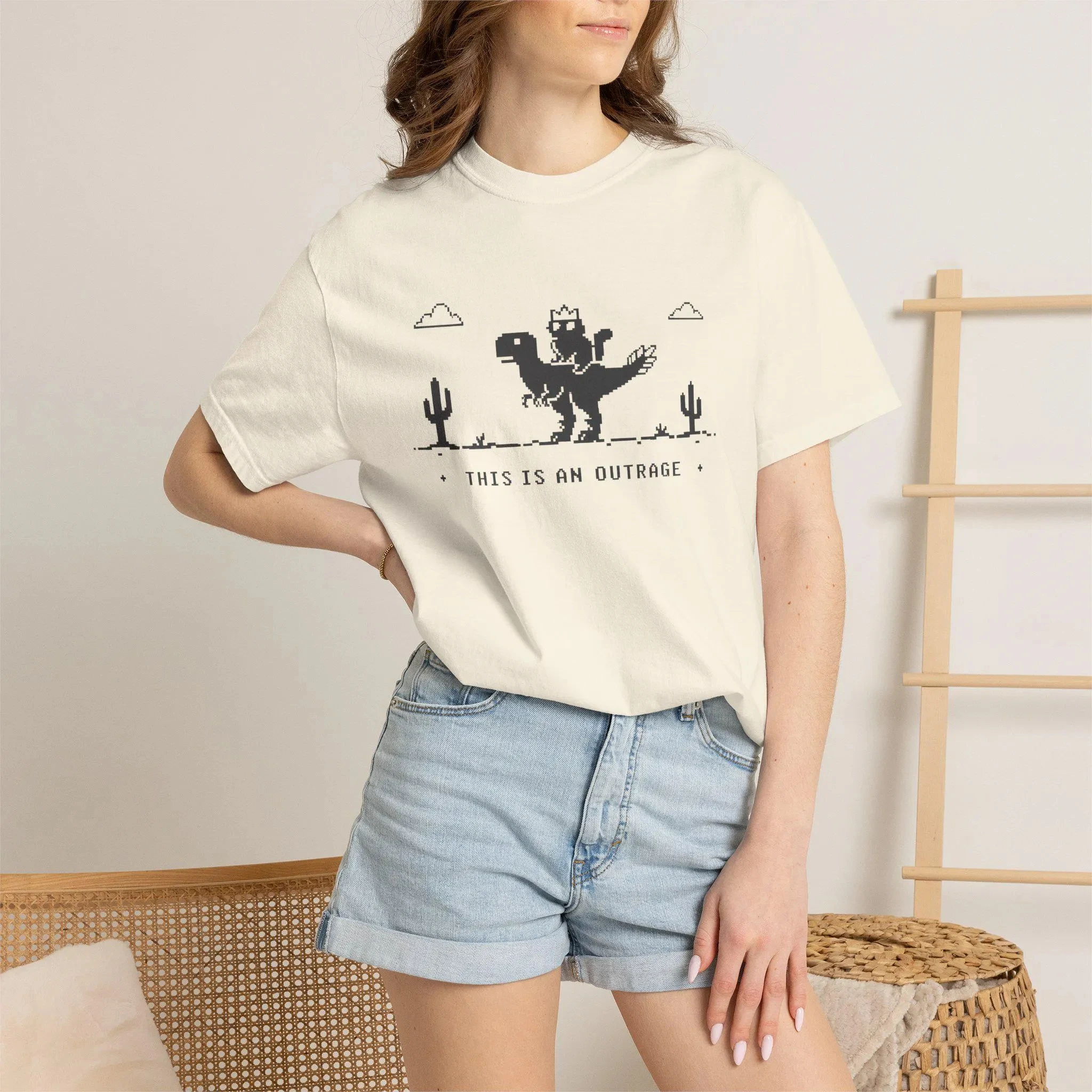 Princess Donut and Mongo This Is An Outrage Pixel Retro Graphic Tee Unisex Dungeon Crawler Carl Fan Casual Streetwear Tops