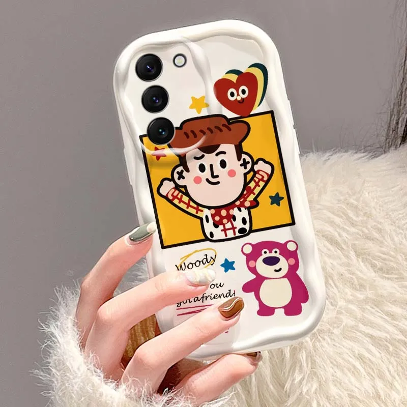Disney Toy Story Stitch Art Per Samsung Galaxy S25 S24 S23 S22 S21 S20 A16 A55 A05 A07 Ultra Plus FE 5G Onda Olio Cassa Del Telefono