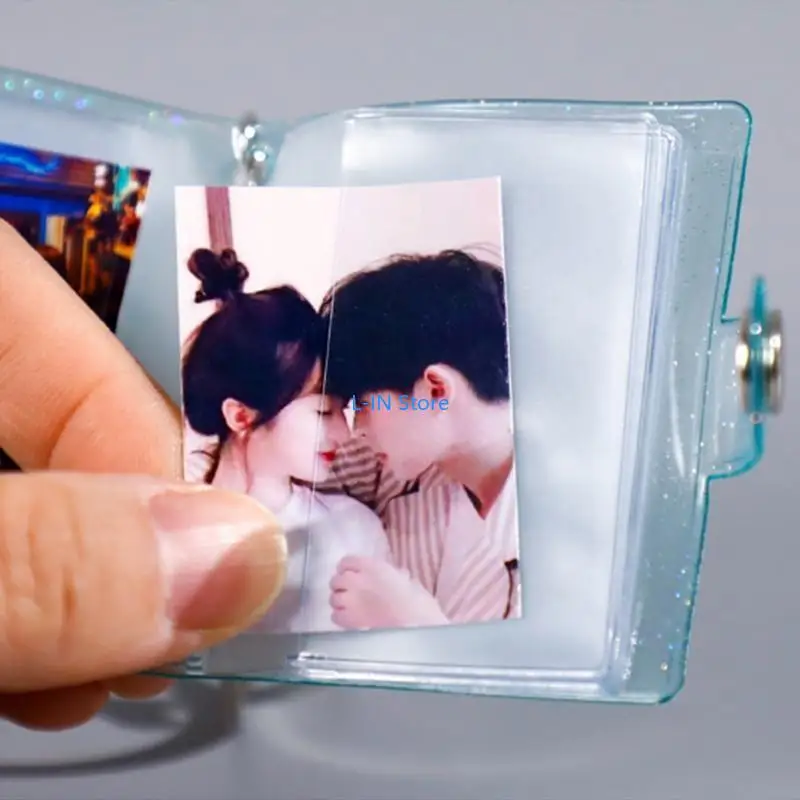 Mini маленький фотоальбом Keyring 16 карманы 1 дюйм Мгновенные картинки