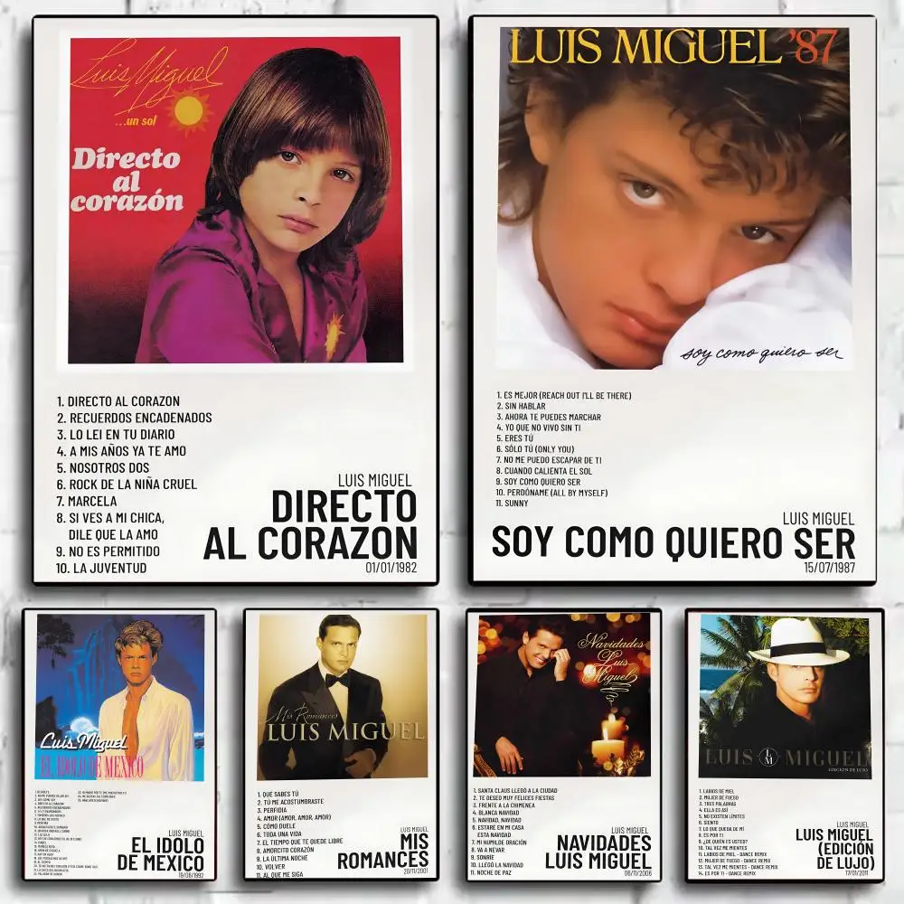 Póster con portada del álbum de Singer L-Luis Miguel, pegatina perfecta, arte de pared autoadhesivo diseñado para el hogar, la oficina y los espacios de comedor
