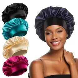 New Silk Bonnet for Sleeping Satin Hat Night Sleeping Silk Hat Night To Sleep Bonnets Silk Hair Bonnet for Sleeping YM01