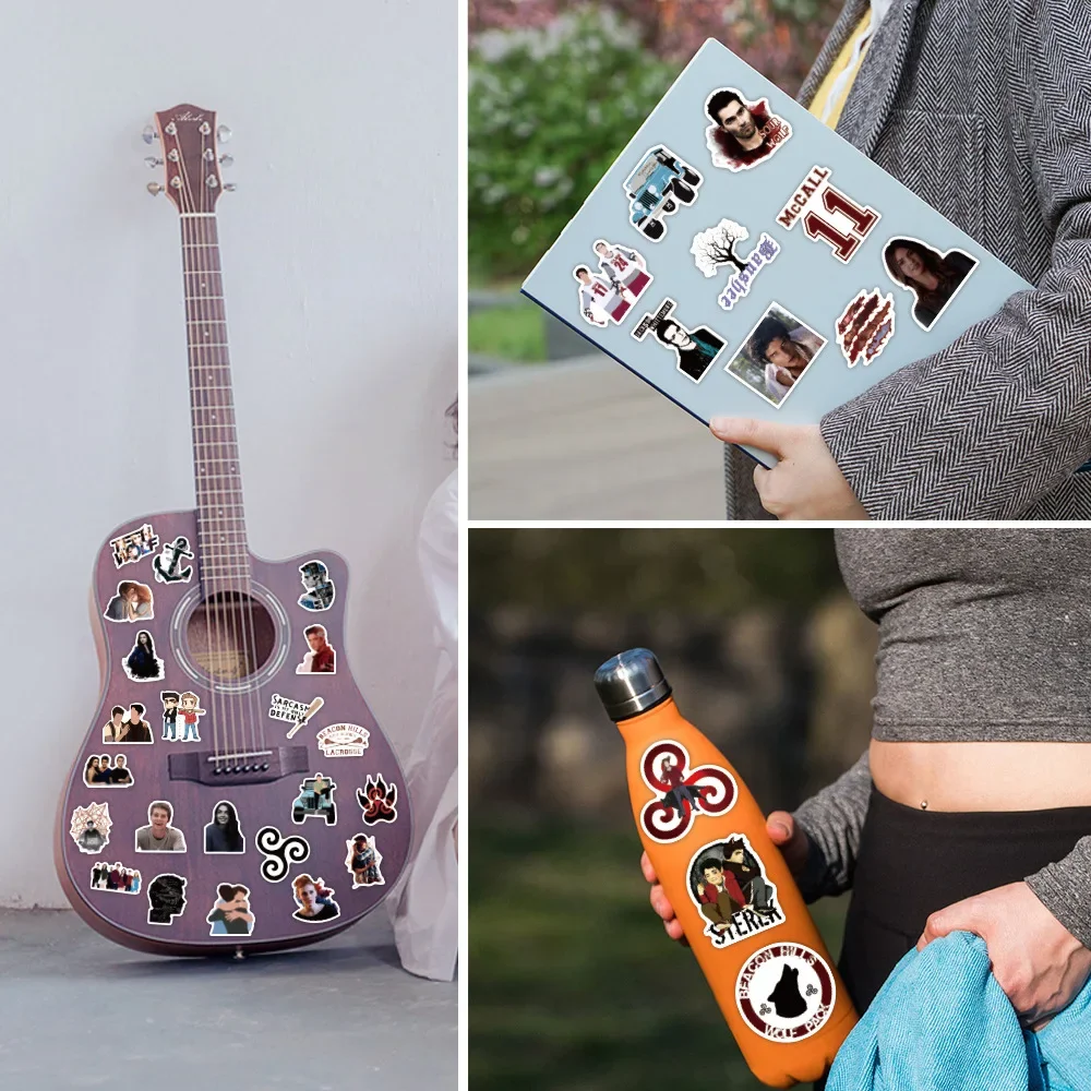 50 قطعة من ملصقات المسلسلات التلفزيونية المراهقين وولف ملصقات رائعة مخصصة على الجدران الإبداعية شارات مقاومة للماء لعبة أطفال يمكنك صنعها بنفسك دفتر لوح التزلج