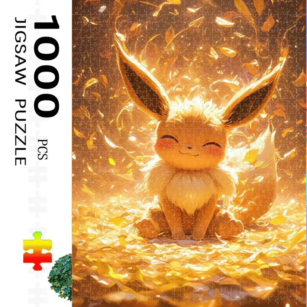 1000 Pieces Pokemon Eevee Jigsaw Puzzle Home Decor Adults Puzzle Games Family Fun Floor PuzzlesEducational Toys for Kids