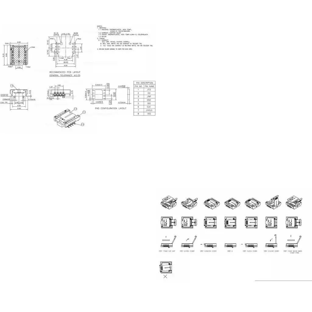 New QFN8 /WSON8/MLF8/MLP8/DFN8 To DIP8 Two-In-One Socket/Adapter For Both 6x5MM And 8x6MM Chips SMT BIOS Flash Socket