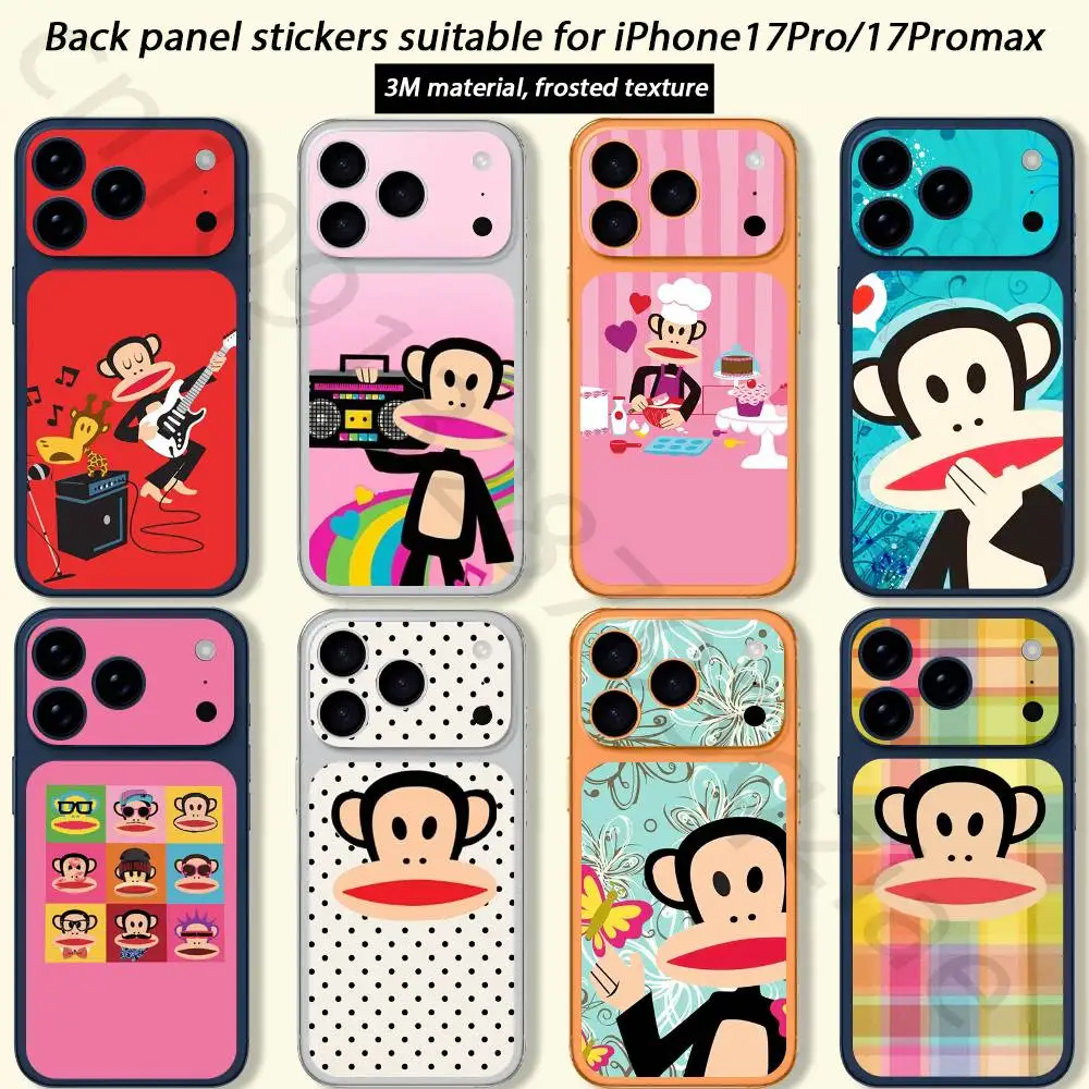 

P-PaulS Monkey F-FrankS For iPhone 17 pro Max /17 pro Full Cover Decal Skin Wrap 3D Colorful Rear Protective Sticker Film