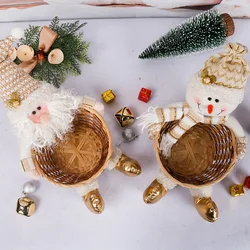 Christmas Decorations Cute Santa Claus Snowman Candy Basket Candy Basket Table Decoration Christmas Gift