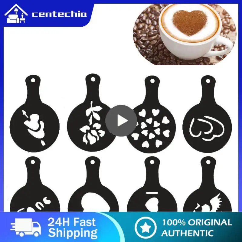 Coffee Stencils Fancy Coffee Printing Model Foam Spray Cake Stencils Coffee Drawing Cappuccino Mold Coffee Stencils