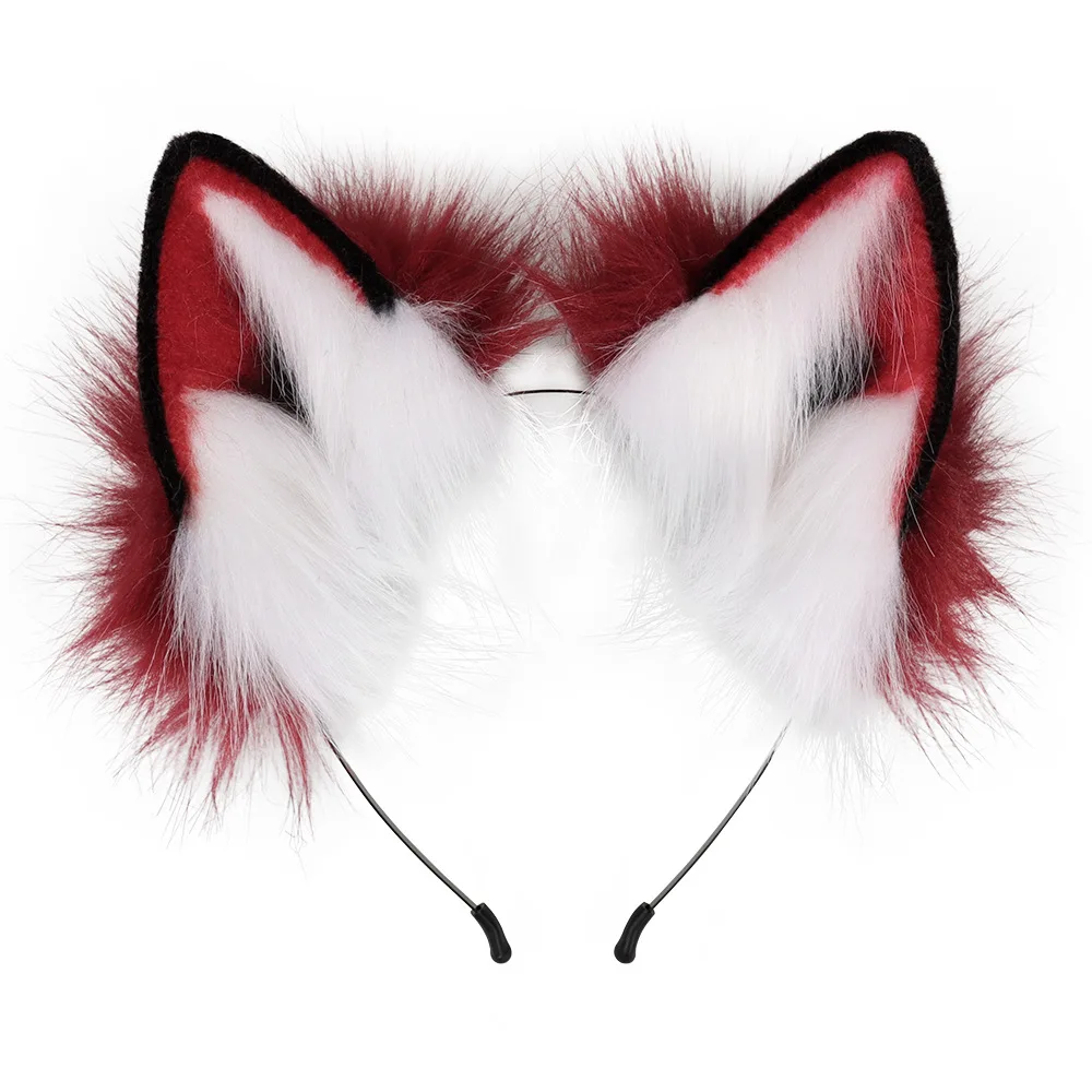 Diadema con orejas de zorro y Lobo de imitación, accesorio para disfraz de Mascota, gato, Carnaval, Halloween, fiesta