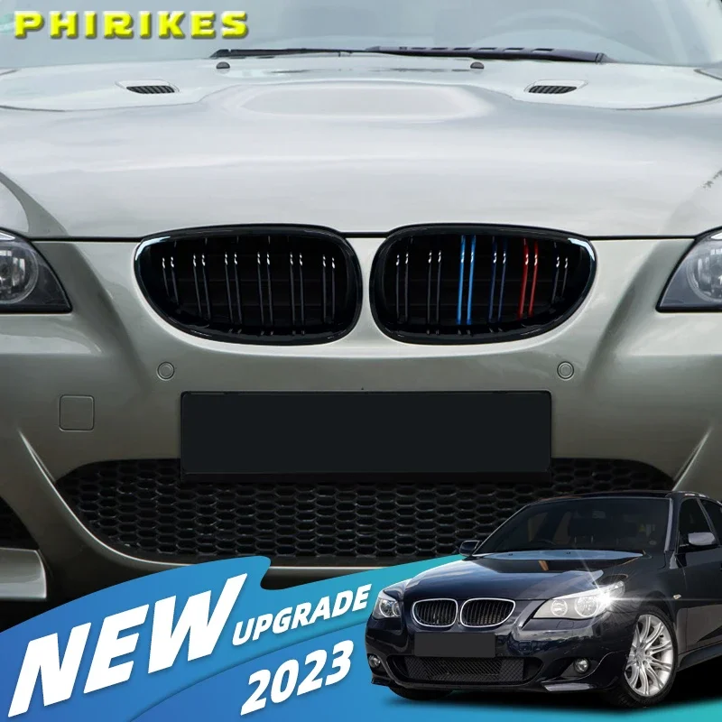 Grelha Frontal Dupla Linha para BMW E60 M5 E61 520i 545i 550i 535i 2003-2010 Série 5 Kit de Reequipamento da Carroceria