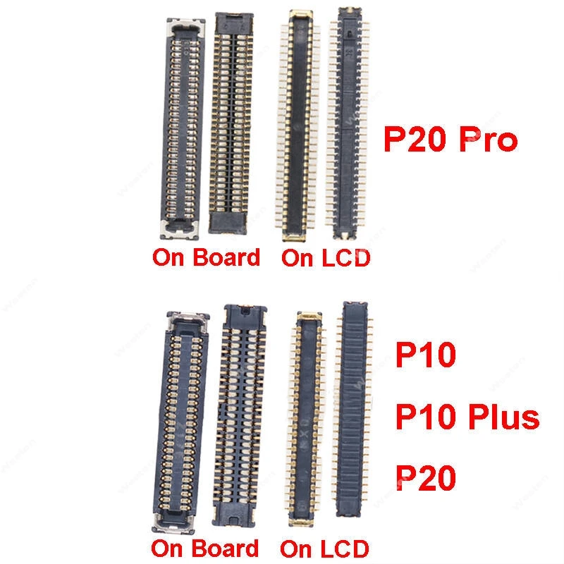 

2 шт., гибкий разъем FPC для ЖК-экрана, разъем на плате для Huawei P10 P10 Plus P20 Pro, гибкий кабель, внутренняя часть для ремонта батареи