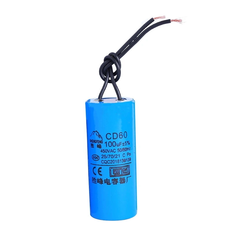 100uF 450V Appliance Motor Run Capacitor CD60 Air Compressor Capacitors Heavy Duty Electric Motor Starting