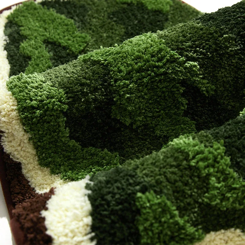 Plush Moss Rug Green Faux Grass Soft Floor Mat Bedroom Living Room Bedside Area Rug Thick Carpet Home Room Decor Floor Mat