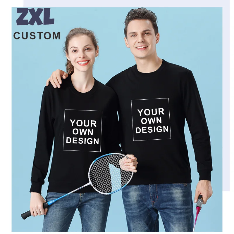 Winter Round neck Thermal Sweatshirt Basic Simple Long-sleeved Top With Customizable Printing/ Embroidery To Make Your Design