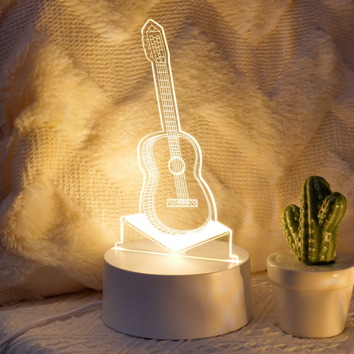 Unique 3D Guitar LED Night Light - Suitable for Bedroom, Living Room, Office - Gift for Music Enthusiasts, Friends and Family