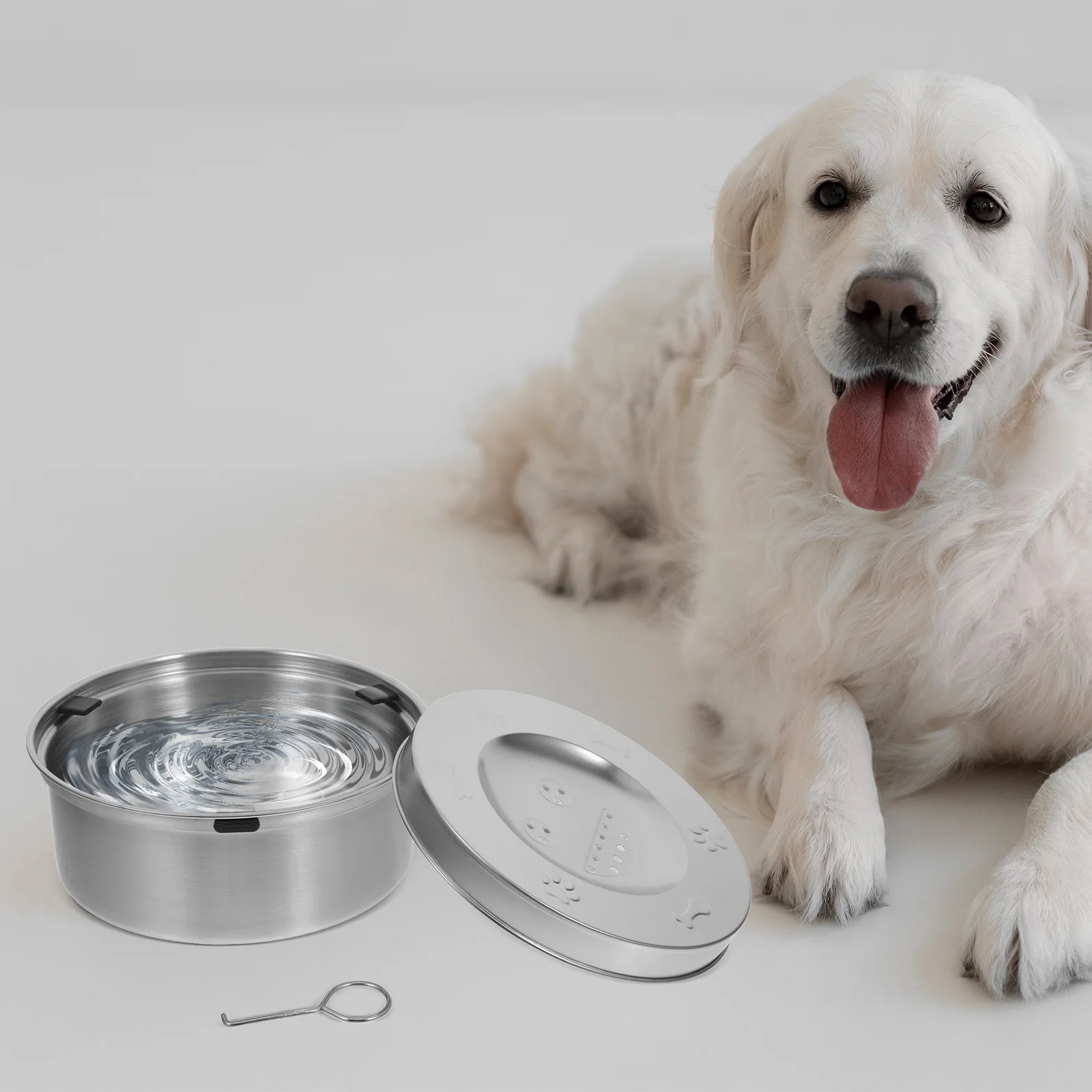 

Dog Water Bowl Stainless Steel Spill Proof Floating Design Slow Feed For Large Small Dogs Pet Drinking Dispenser