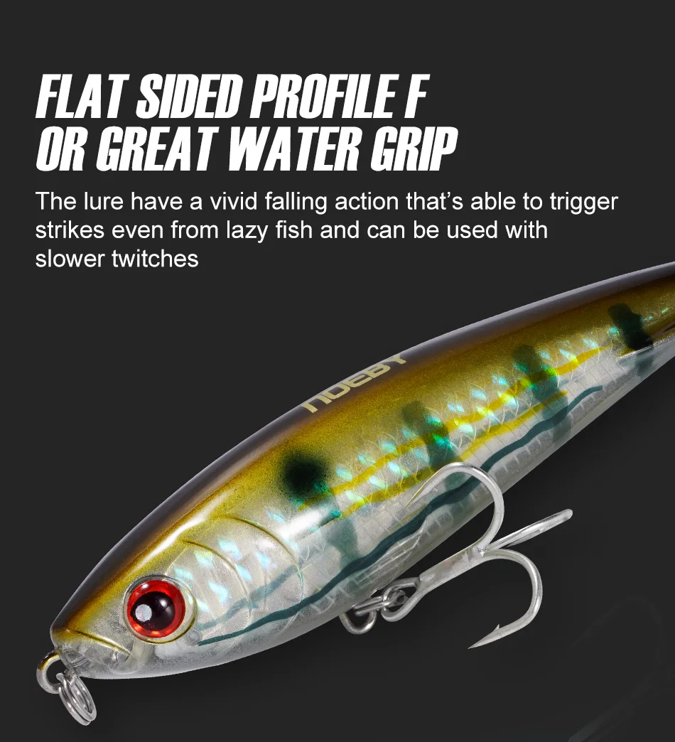 NOEBY 95S Stickbait Wobbler 95mm 25g Sinking Heavy Pencil Angelköder Salzwasser Kunstköder Dead Fish Fall Angelköder – Detail 8