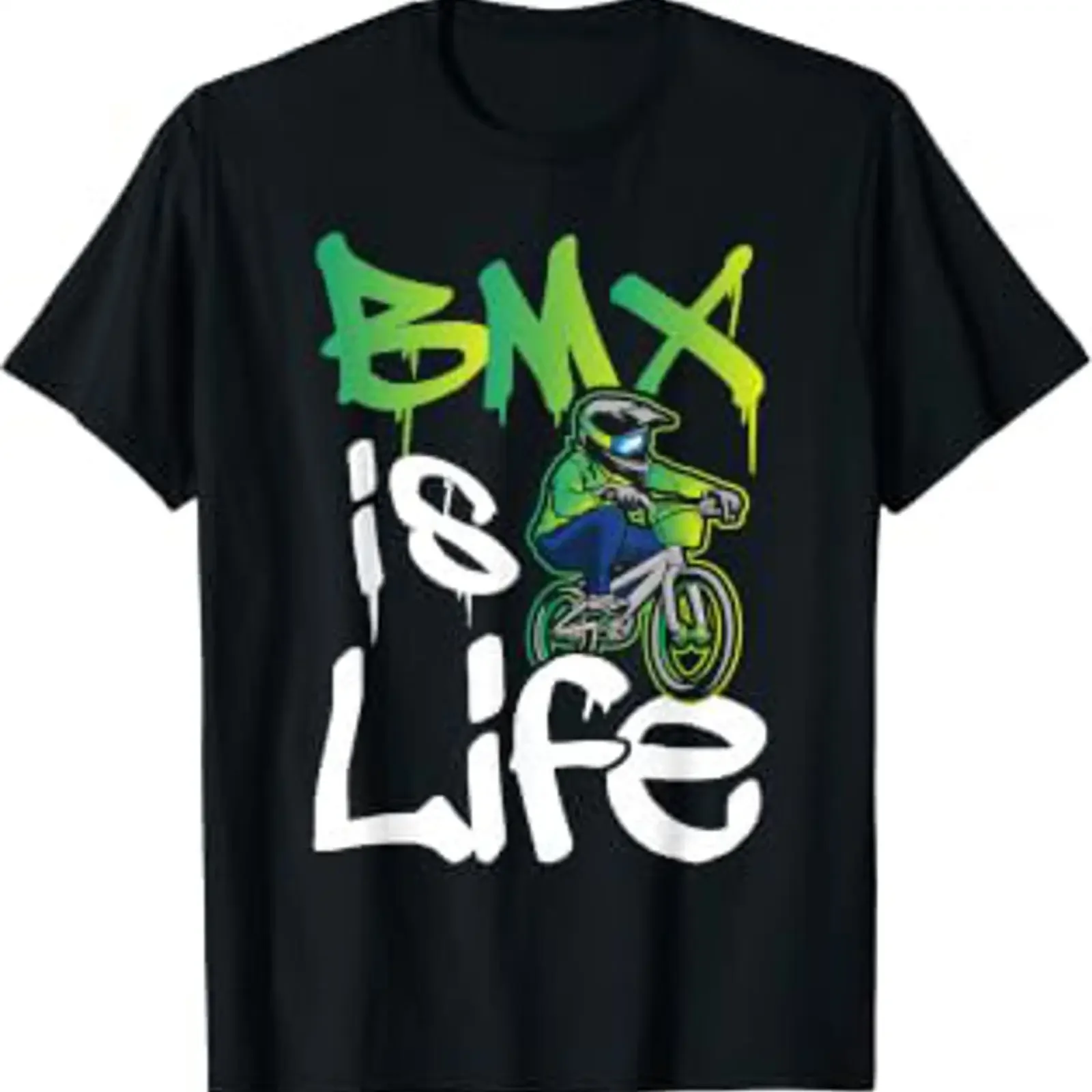 BMX Is Life Cyclist Road Racing Freestyle Bike Rider T Shirt vintage Washed fashion Soft Versatile graphic