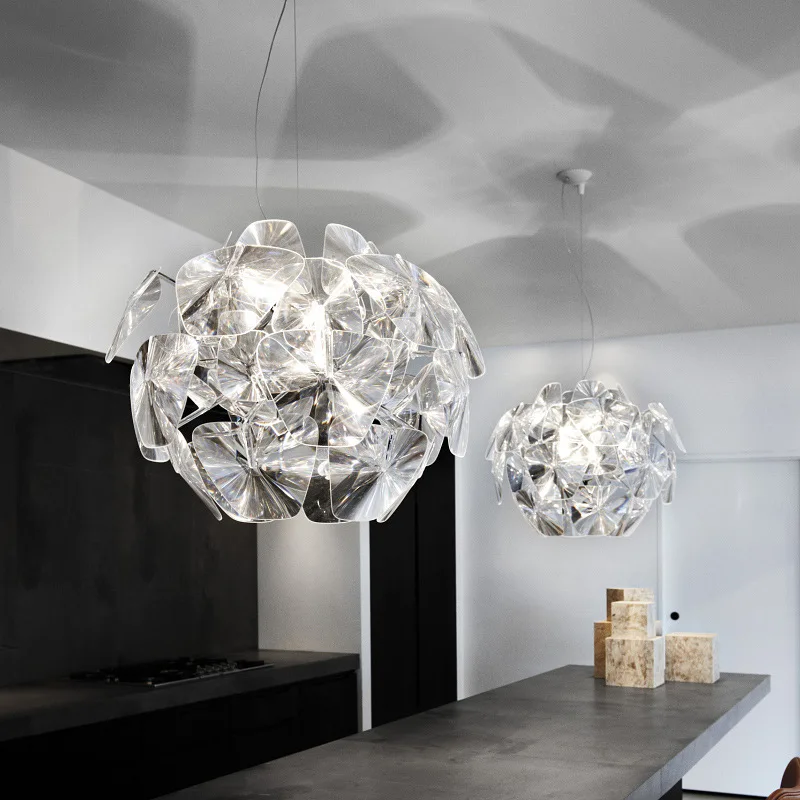 Modern round petal LED Pendant Light, lustre living room, dining room chandelier, home lighting decorative ceiling light.